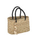 Strandtas Met Schelpen Zwart Handvatten Jute Naturel/Zwart Large - Tas - J-Line - livinglovely.nl