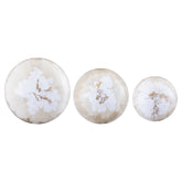 Sufyan Cream Enamel Round Iron Wall Ball Set van 3 PTMD - Wanddecoratie - PTMD - livinglovely.nl