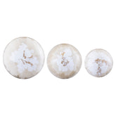 Sufyan Cream Enamel Round Iron Wall Ball Set van 3 PTMD - Wanddecoratie - PTMD - livinglovely.nl