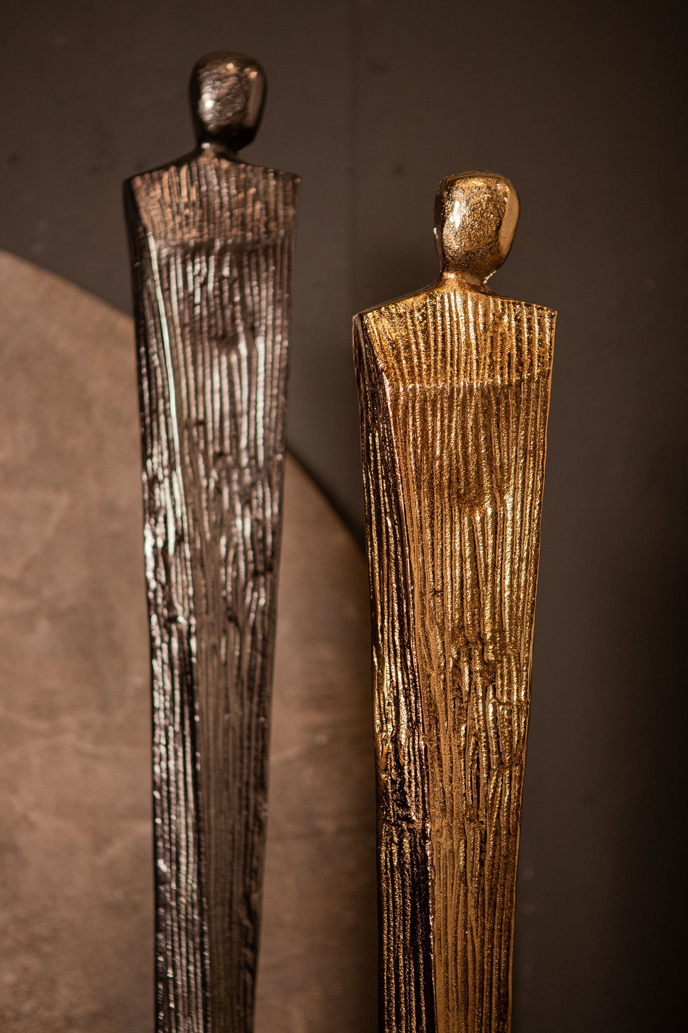 Symon BrownGold Alu Man Shape Statue L PTMD - Beeld - PTMD - livinglovely.nl