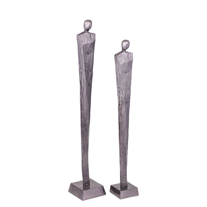 Symon GunMetal Alu Man Shape Statue L - - PTMD - livinglovely.nl