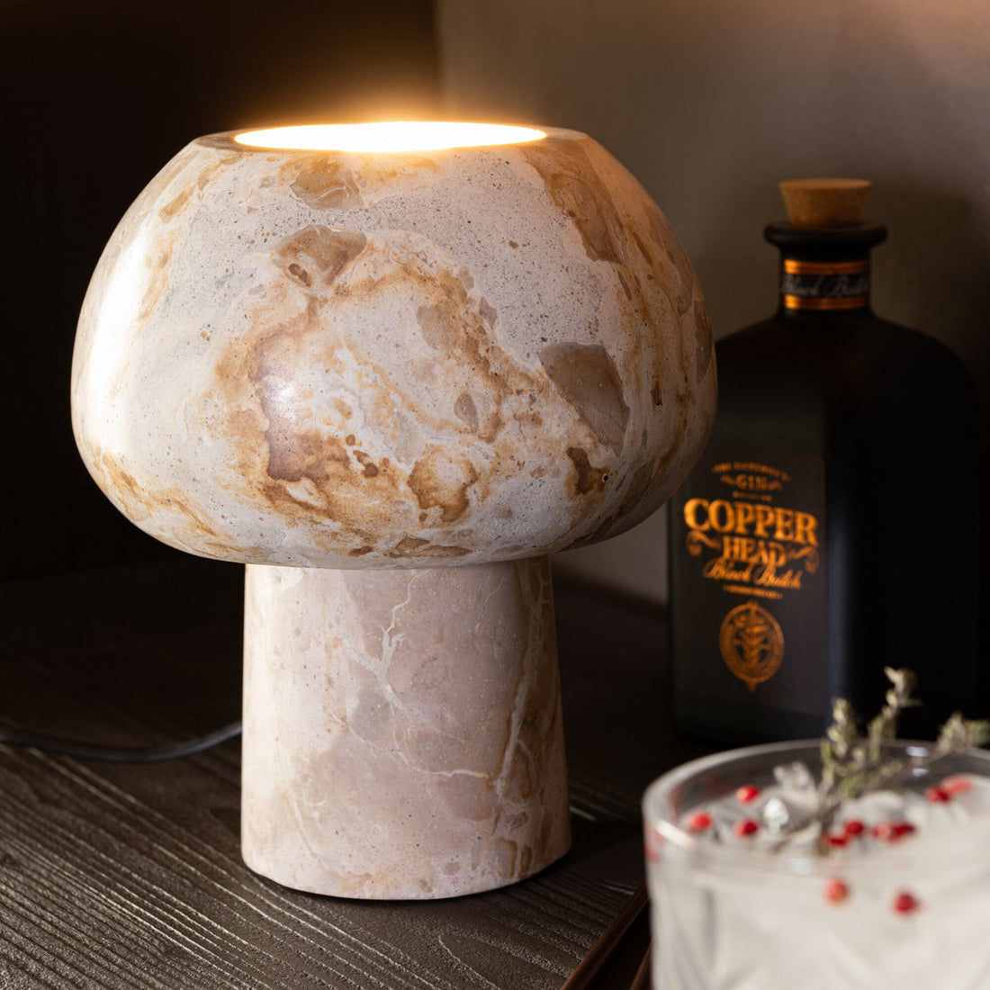 Table Lamp Marble Beige - - J-Line - livinglovely.nl