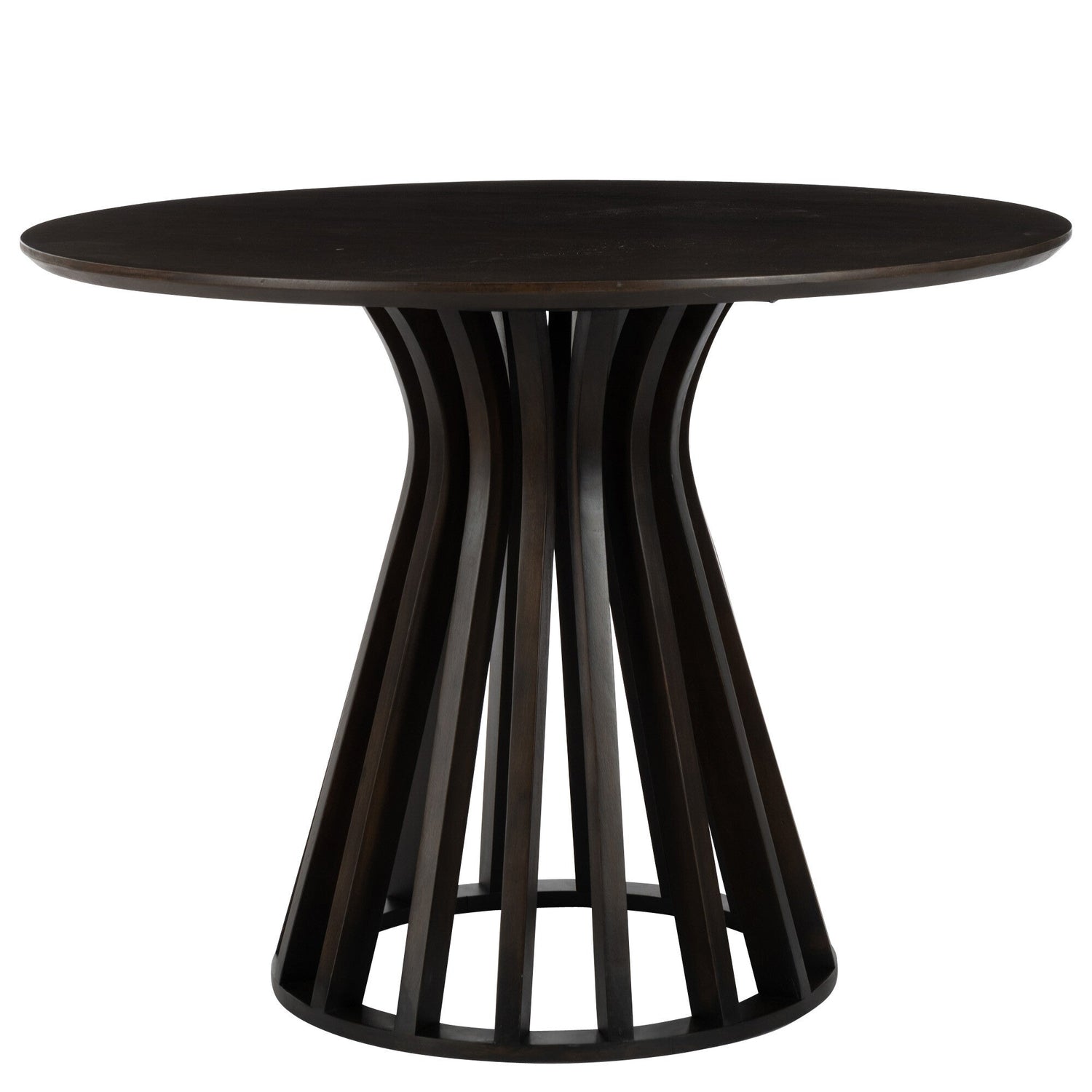 Tafel Connie Mango Hout Donker Bruin Dia 110cmxh76cm J-Line - Eetkamertafel - J-Line - livinglovely.nl