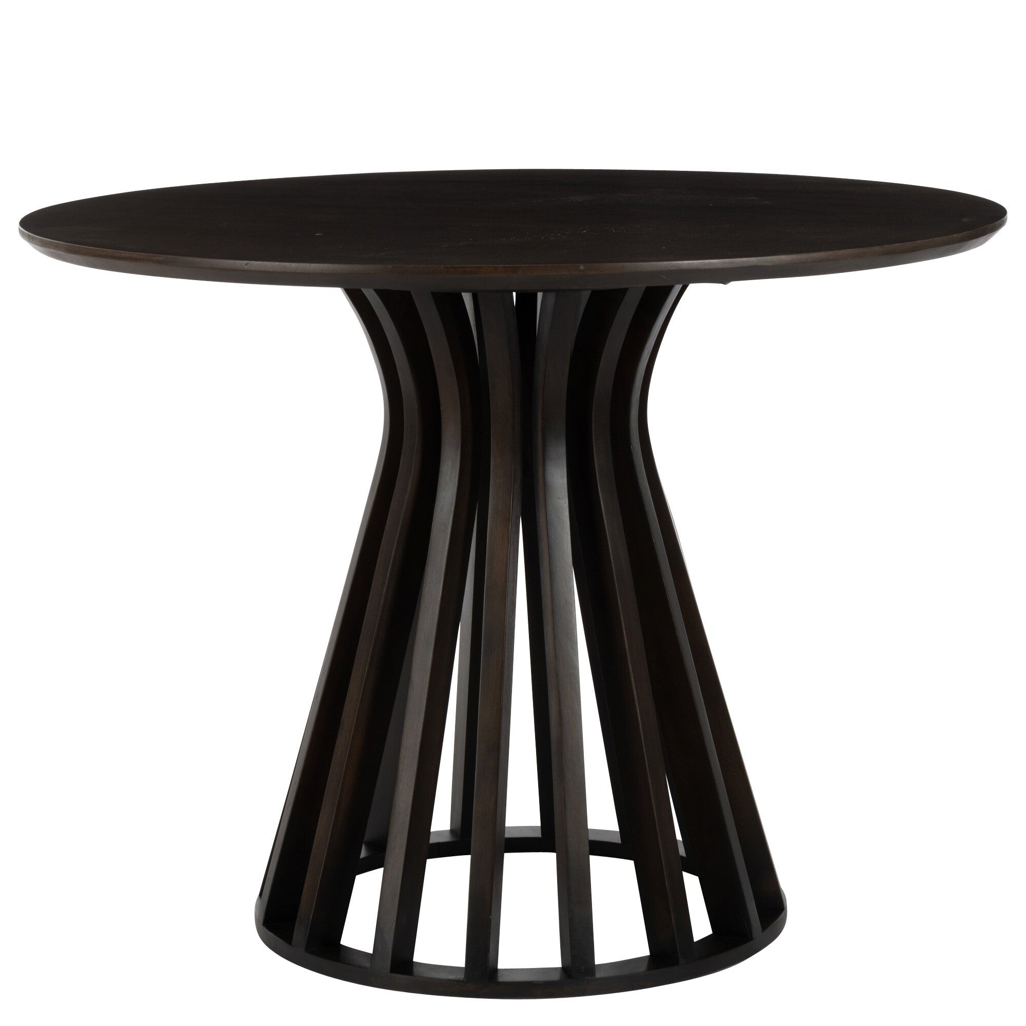 Tafel Connie Mango Hout Donker Bruin Dia 110cmxh76cm J-Line - Eetkamertafel - J-Line - livinglovely.nl