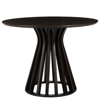 Tafel Connie Mango Hout Donker Bruin Dia 110cmxh76cm J-Line - Eetkamertafel - J-Line - livinglovely.nl