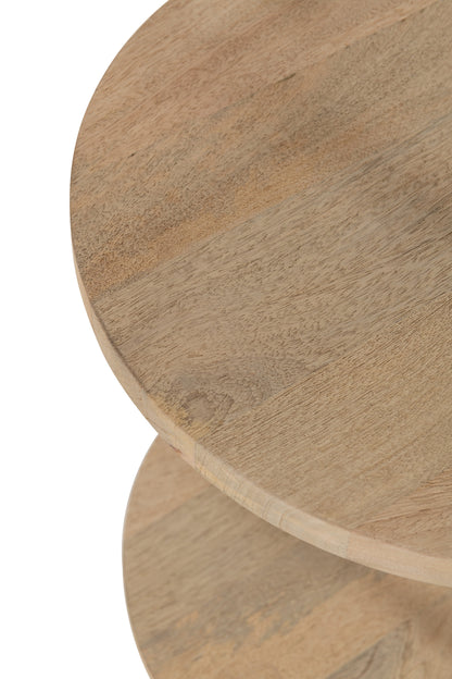 Tafel Eli Mango Hout Naturel Dia 110cmx82,5cm J-Line - Eetkamertafel - J-Line - livinglovely.nl
