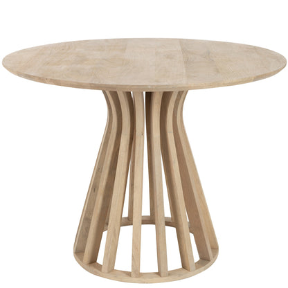 Tafel Eli Mango Hout Naturel Dia 110cmx82,5cm J-Line - Eetkamertafel - J-Line - livinglovely.nl
