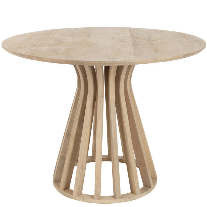 Tafel Eli Mango Hout Naturel Dia 110cmx82,5cm J-Line - Eetkamertafel - J-Line - livinglovely.nl