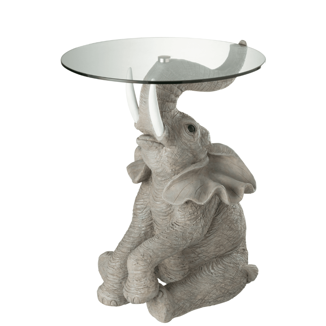 Tafel Olifant Poly/Glas Grijs J-Line