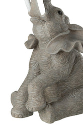 Tafel Olifant Poly/Glas Grijs - Bijzettafel - J-Line - livinglovely.nl