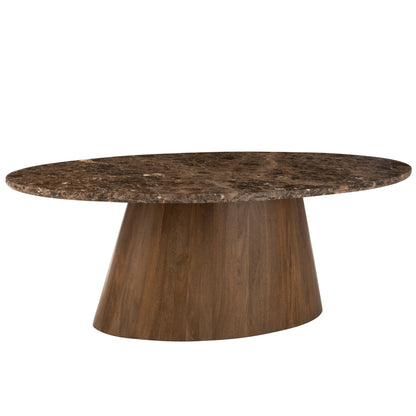 Tafel Ovaal Marmer/Mangohout Bruin J-Line