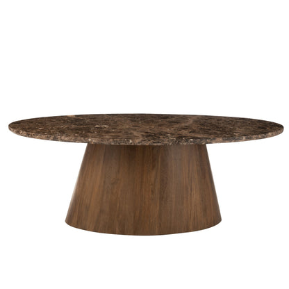 Tafel Ovaal Marmer/Mangohout Bruin J-Line