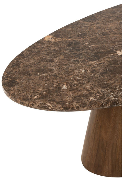 Tafel Ovaal Marmer/Mangohout Bruin J-Line