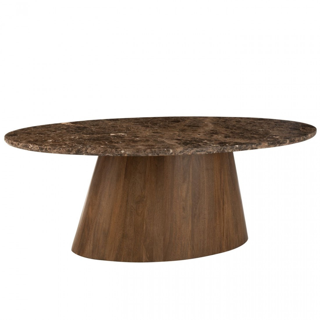 Tafel Ovaal Marmer/Mangohout Bruin J-Line