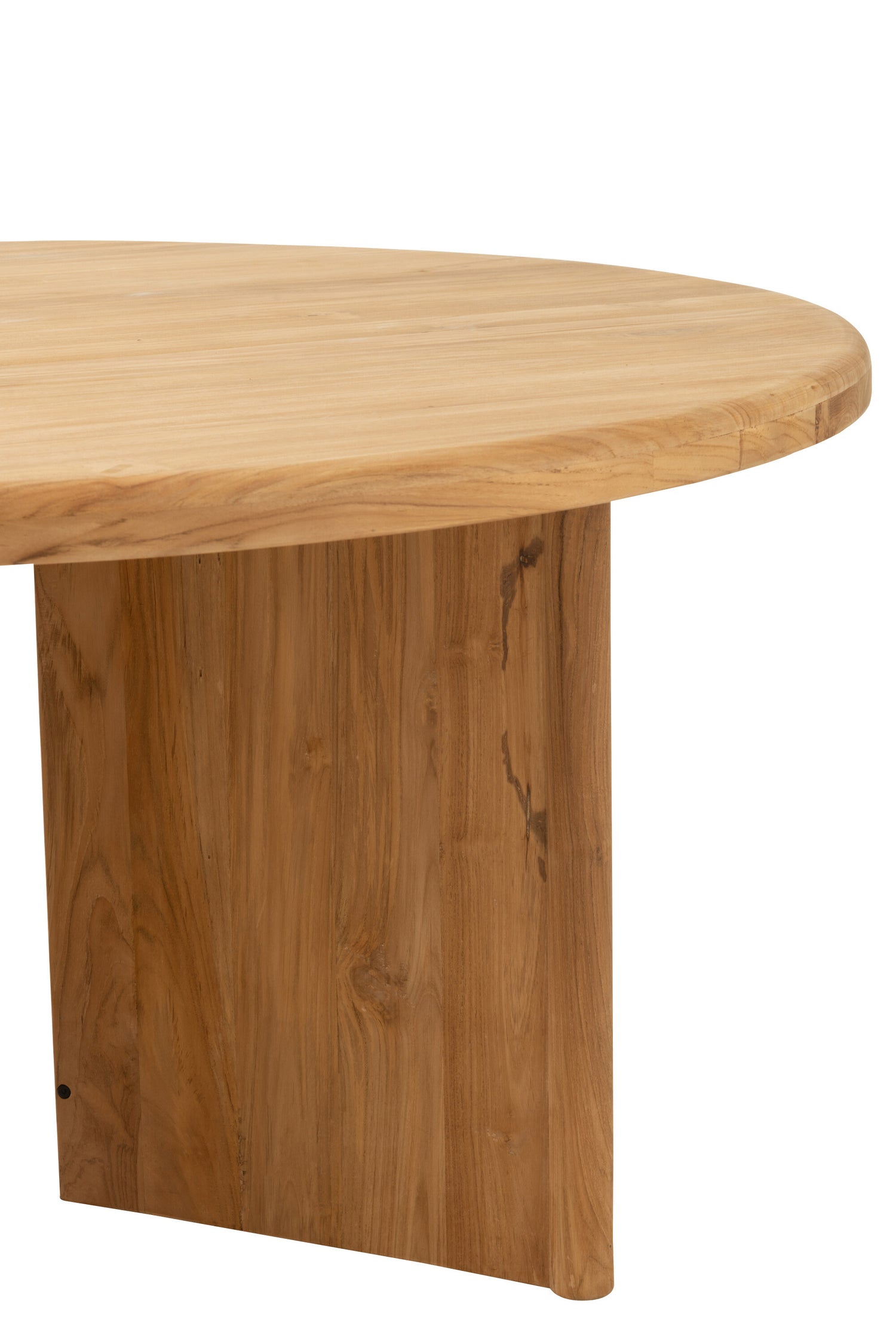 Tafel Rond Teak Hout Naturel Dia 150cmx75cm J-Line - Eetkamertafel - J-Line - livinglovely.nl