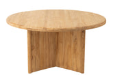 Tafel Rond Teak Hout Naturel Dia 150cmx75cm J-Line - Eetkamertafel - J-Line - livinglovely.nl