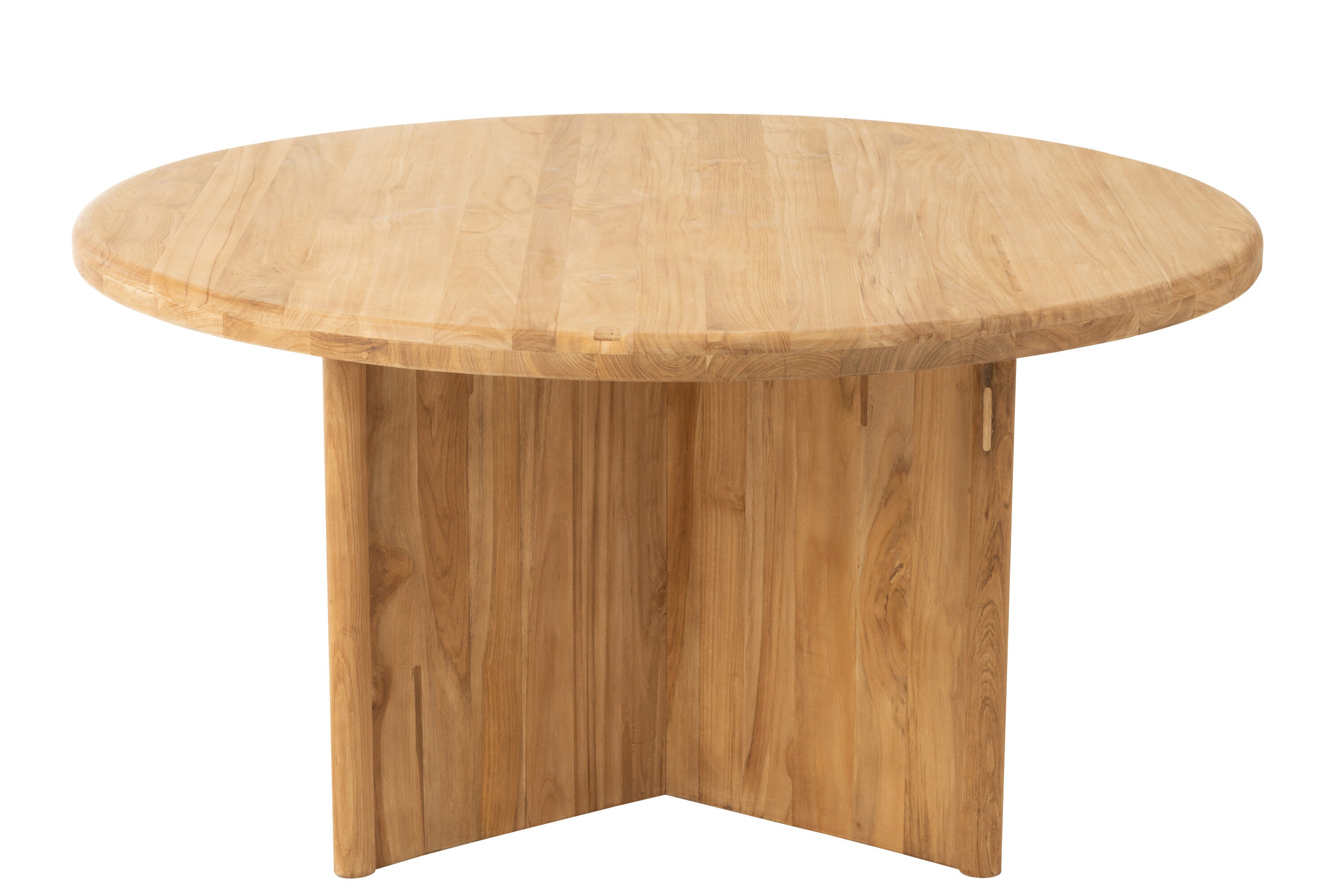 Tafel Rond Teak Hout Naturel Dia 150cmx75cm J-Line - Eetkamertafel - J-Line - livinglovely.nl