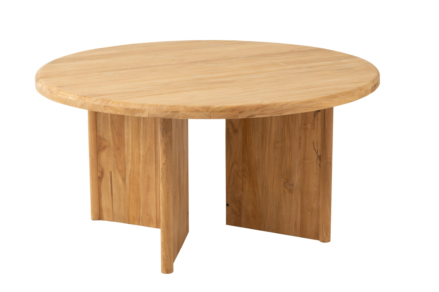 Tafel Rond Teak Hout Naturel Dia 150cmx75cm J-Line - Eetkamertafel - J-Line - livinglovely.nl