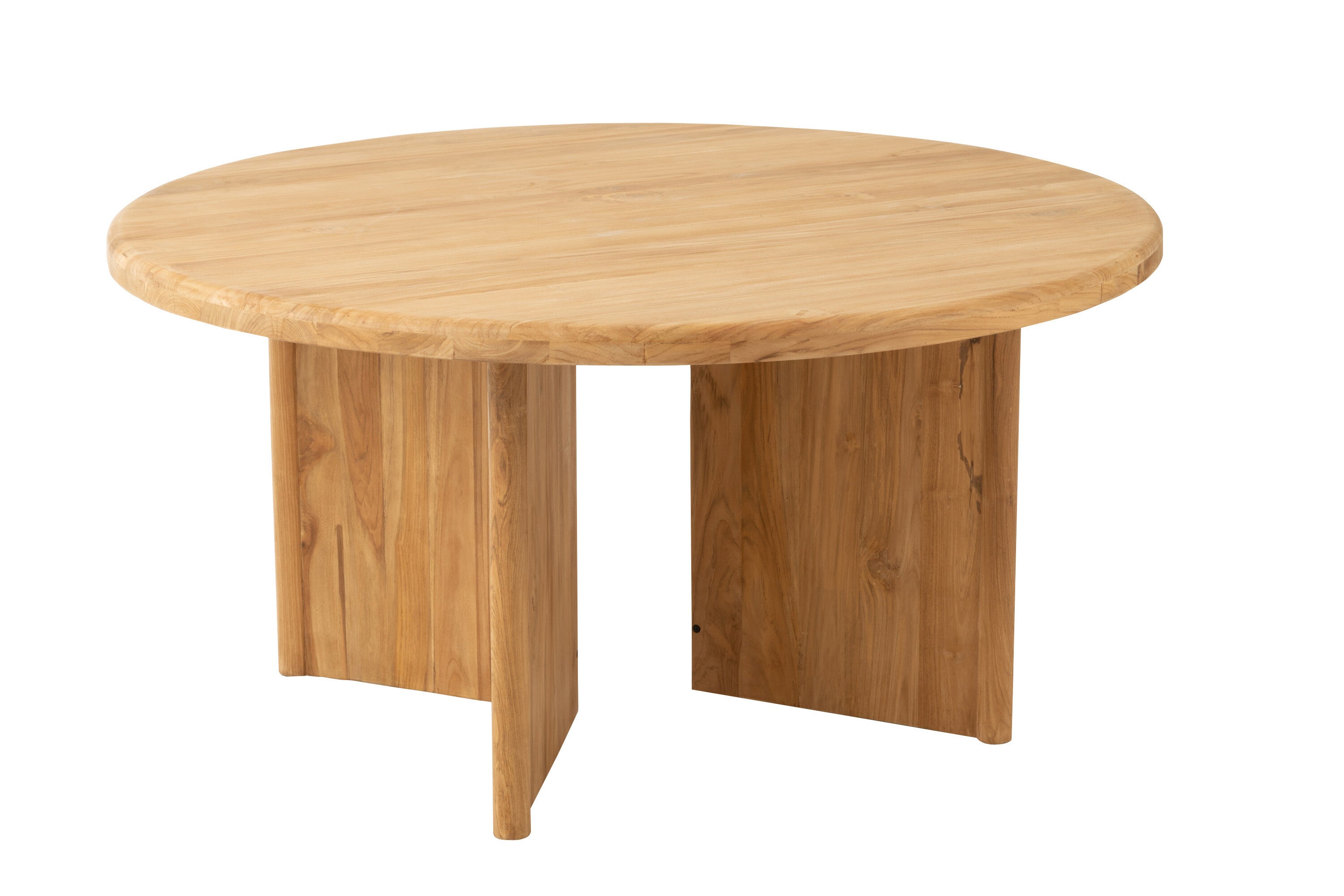 Tafel Rond Teak Hout Naturel Dia 150cmx75cm J-Line - Eetkamertafel - J-Line - livinglovely.nl