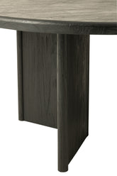 Tafel Rond Teak Hout Zwart Dia 150cmH75cm - Eetkamertafel - J-Line - livinglovely.nl