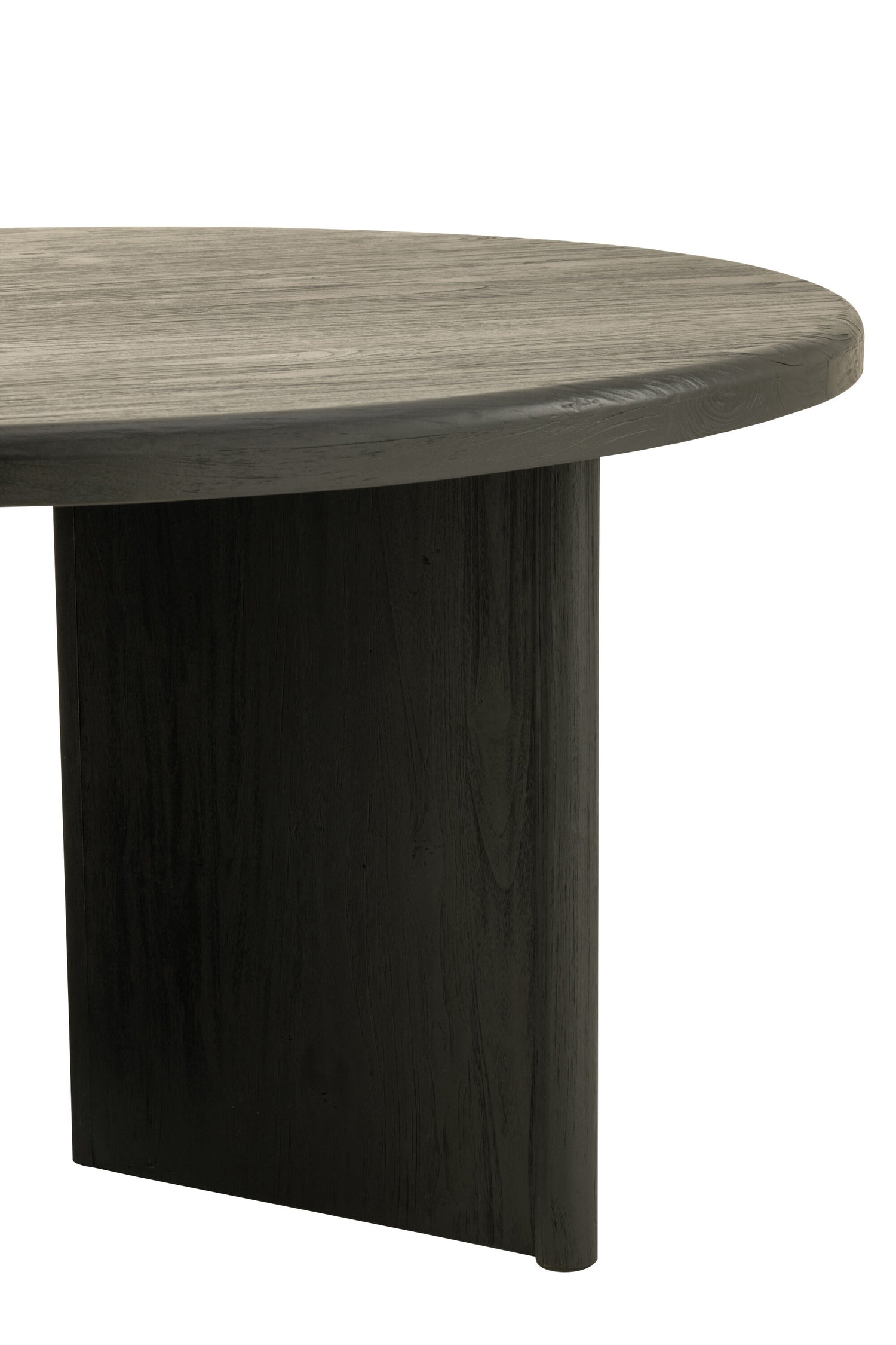 Tafel Rond Teak Hout Zwart Dia 150cmH75cm - Eetkamertafel - J-Line - livinglovely.nl