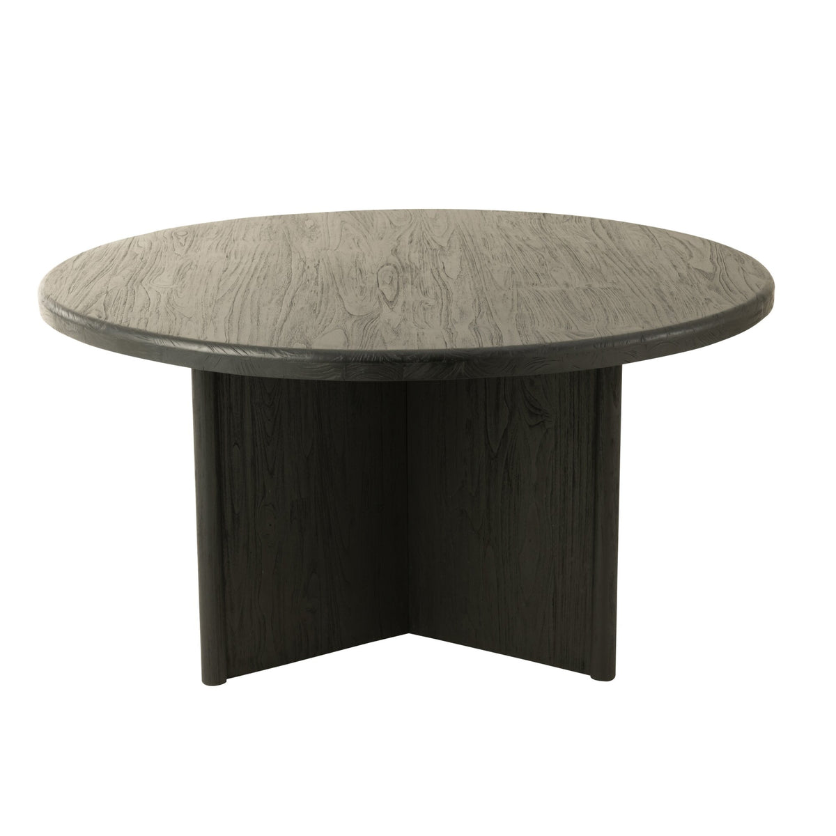 Tafel Rond Teak Hout Zwart J-Line