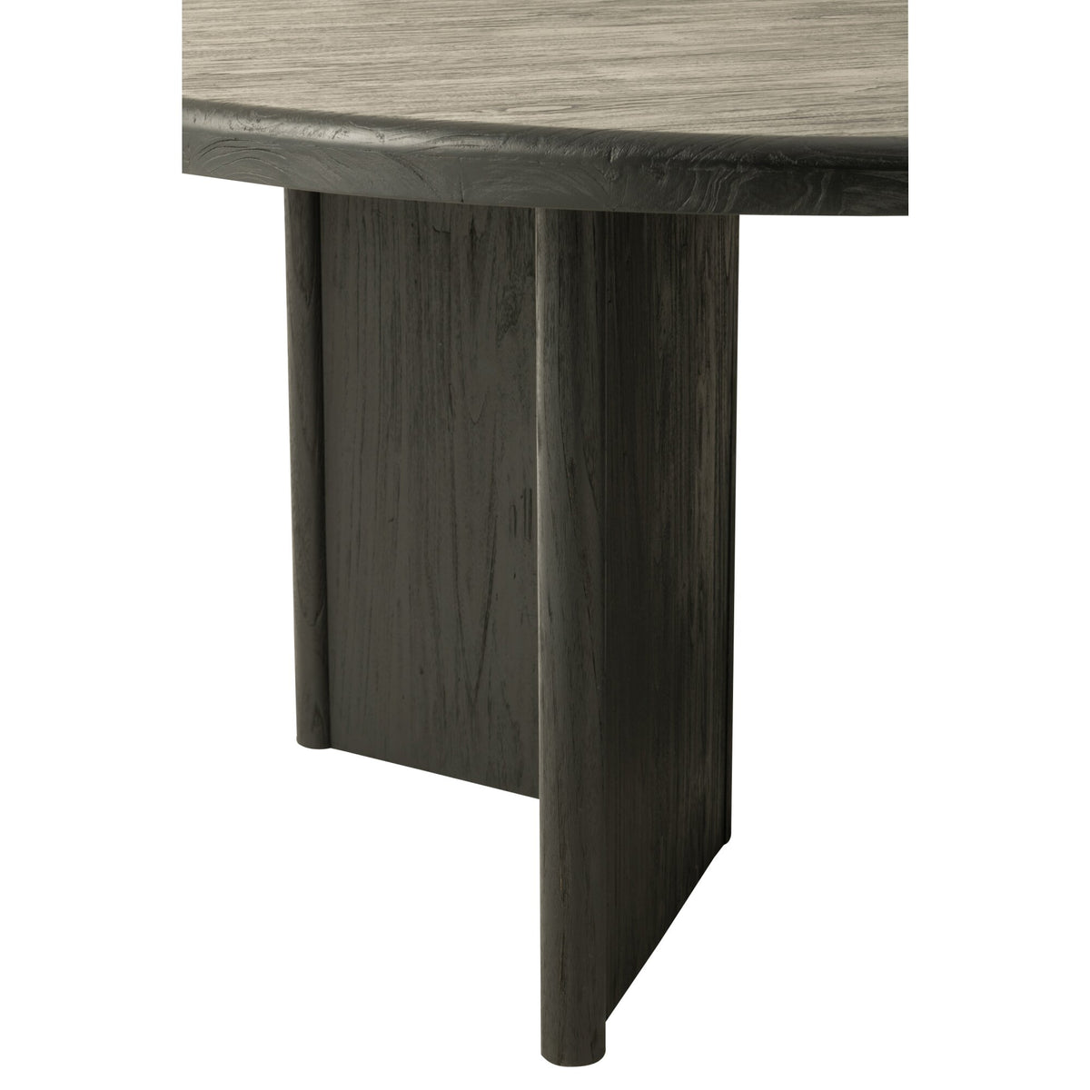 Tafel Rond Teak Hout Zwart J-Line