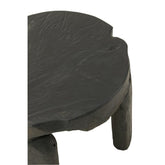 Tafel Rond Teak Hout Zwart Set van 2