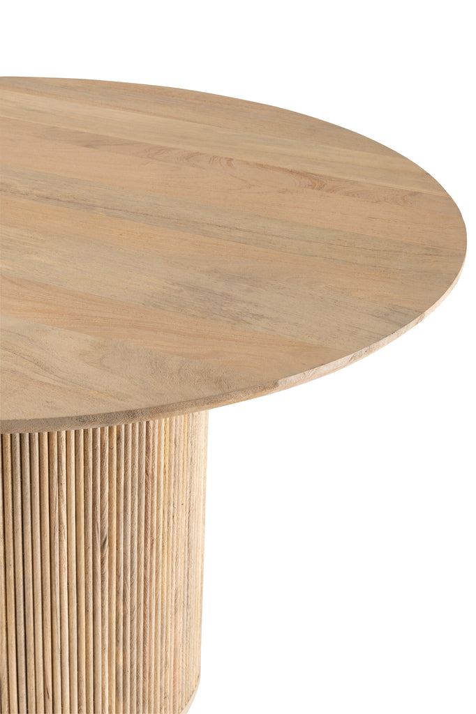 Tafel Vincent Mangohout Naturel Large Ø120cm J-Line - Eetkamertafel - J-Line - livinglovely.nl