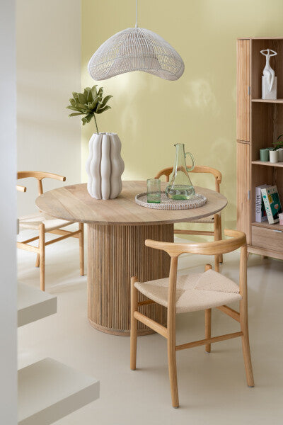 Tafel Vincent Mangohout Naturel Large Ø120cm J-Line - Eetkamertafel - J-Line - livinglovely.nl
