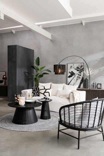 Tafel Vincent Mangohout Zwart Medium - Salontafel - J-Line - livinglovely.nl