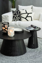 Tafel Vincent Mangohout Zwart Medium - Salontafel - J-Line - livinglovely.nl
