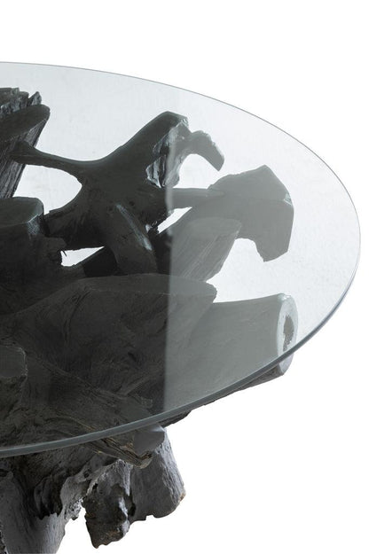 Tafel Wortels Hout Zwart - Salontafel - J-Line - livinglovely.nl