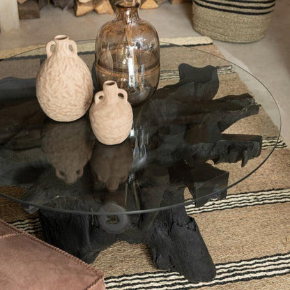 Tafel Wortels Hout Zwart - Salontafel - J-Line - livinglovely.nl