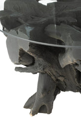 Tafel Wortels Hout Zwart - Salontafel - J-Line - livinglovely.nl