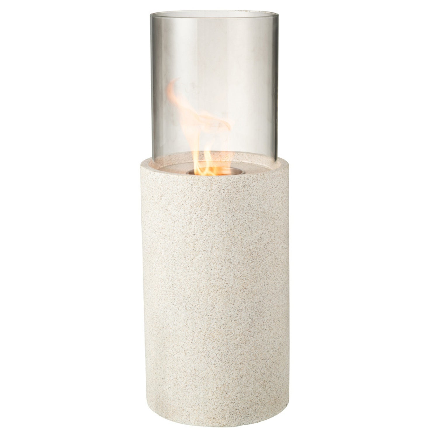 Tafelhaard Bio-Ethanol Rond Grijs Ø23x65cm - Tafelhaard - J-Line - livinglovely.nl
