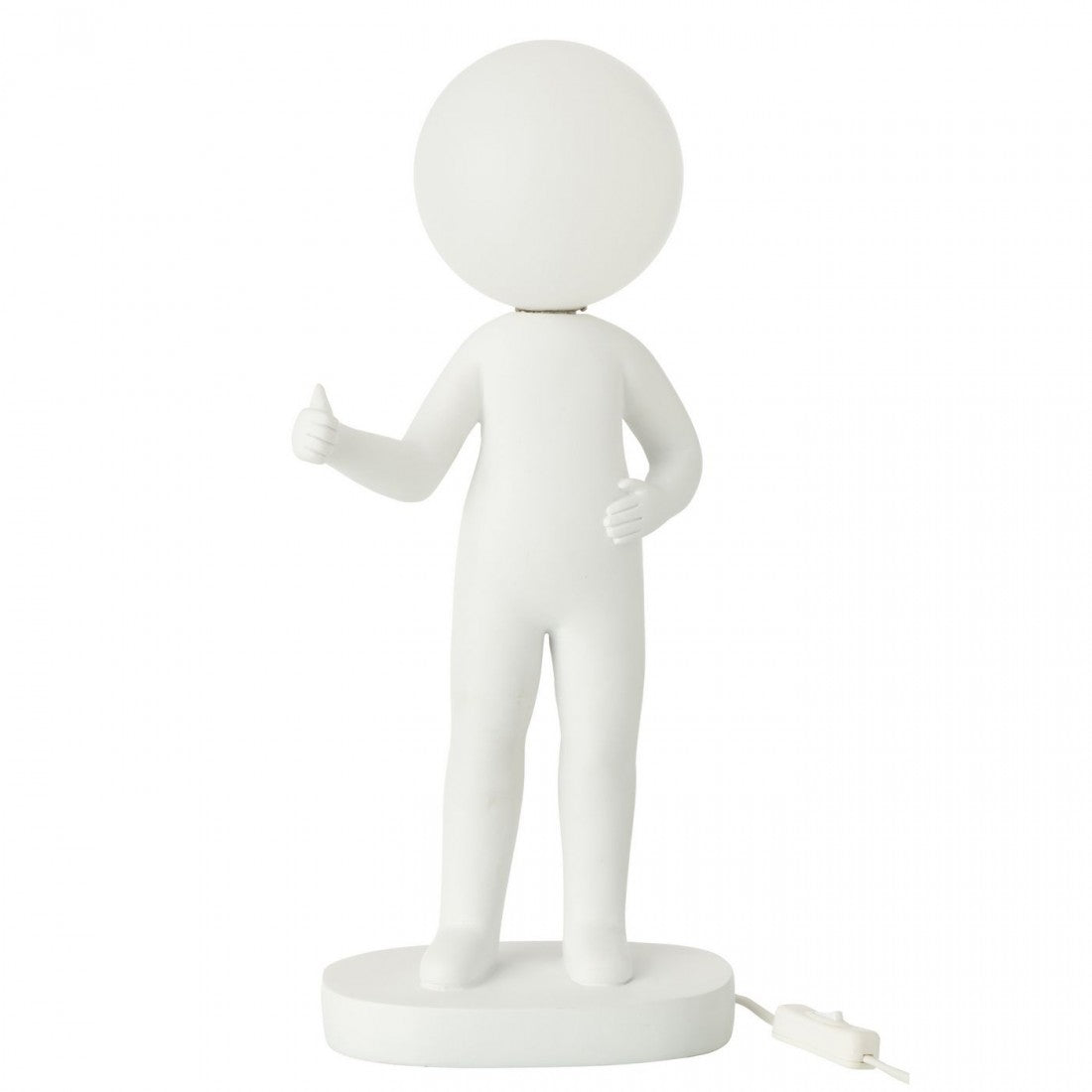 Tafellamp Duim Hars Wit - Tafellamp - J-Line - livinglovely.nl