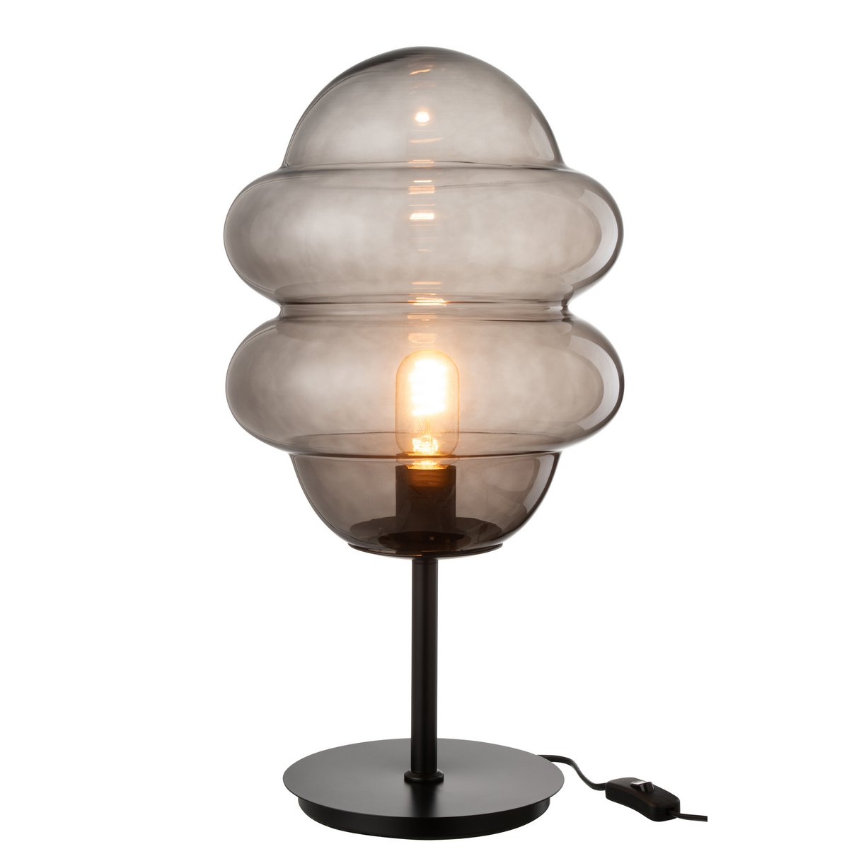 Tafellamp Honinglepel Glas Grijs - Tafellamp - J-Line - livinglovely.nl