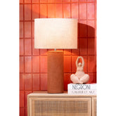 Tafellamp Isla Terracotta Roestbruin van J-Line, tafellamp met roestbruine terracotta voet, ander aanzicht