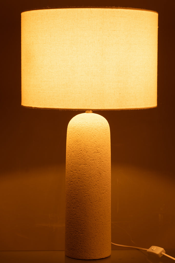 Tafellamp Isla Terracotta Wit - Tafellamp - J-Line - livinglovely.nl