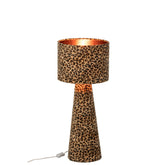 Tafellamp Panterprint Stof Multi Medium van J-Line, tweede weergave van de lamp met panterprint