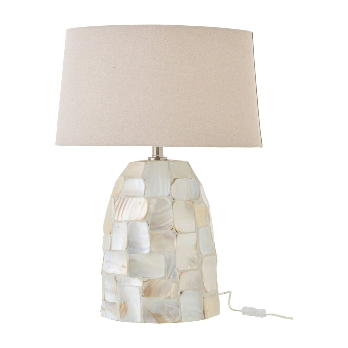 Tafellamp Pareleffect Schelp Gebroken Wit/Lichtbeige J-Line