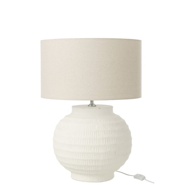 Tafellamp Terracotta Wit - Tafellamp - J-Line - livinglovely.nl