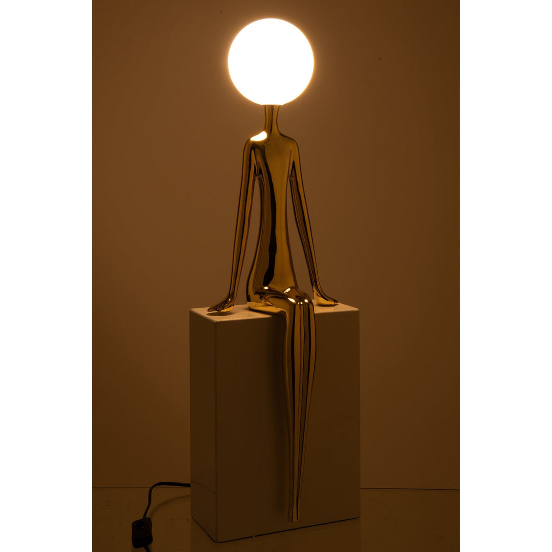 Tafellamp Zittend Silhouet Metaal Goud/Wit J-Line