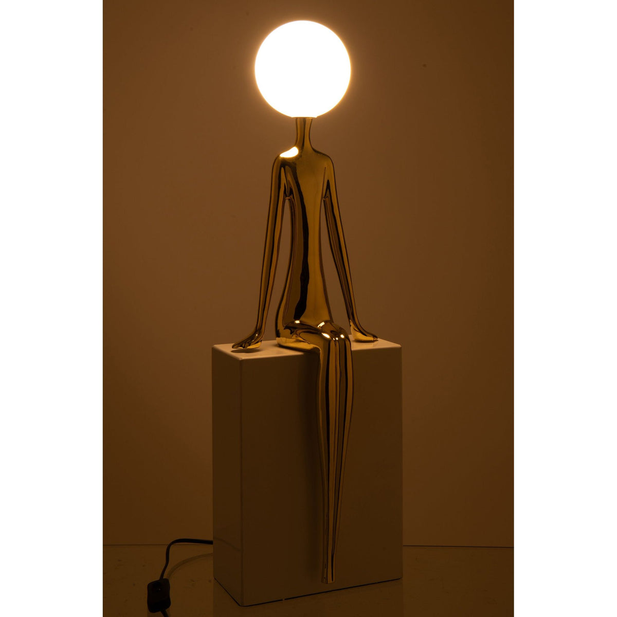 Tafellamp Zittend Silhouet Metaal Goud/Wit J-Line