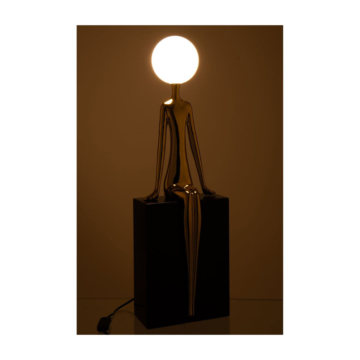 Tafellamp Zittend Silhouet Metaal Goud/Zwart J-Line