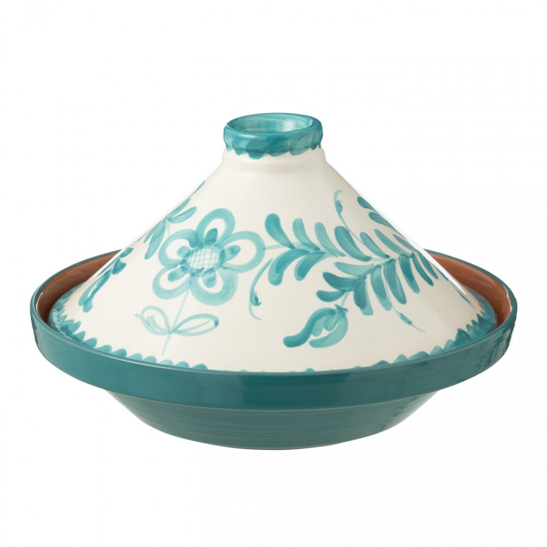 Tagine Granada Ceramic White/Aqua - Keukenaccessoire - J-Line - livinglovely.nl