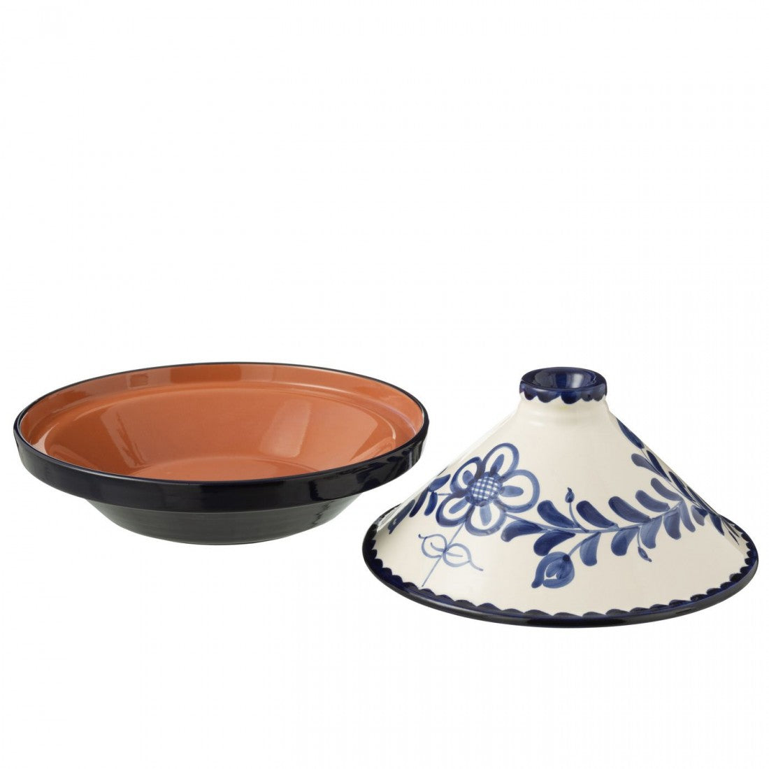 Tagine Granada Ceramic White/Cobalto Blue - Keukenaccessoire - J-Line - livinglovely.nl