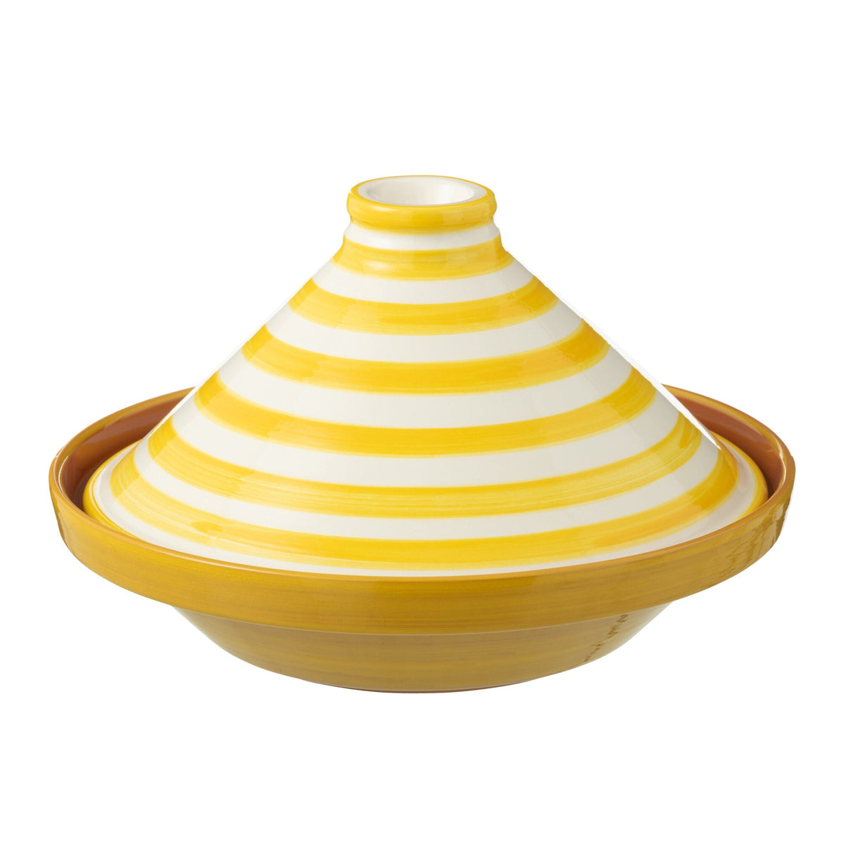 Tagine Granada Strepen Geel/Wit Keramiek J-Line