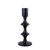 Taika Black alu round Kandelaar tabs laag 73cm PTMD - Kandelaar - PTMD - livinglovely.nl